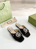 Gucci Double G crystal-embellished slide sandals