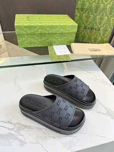Gucci GG Perforated Platform Slide Sandals