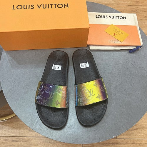 Louis Vuitton Monogram Iridescent Holographic Slide Sandals