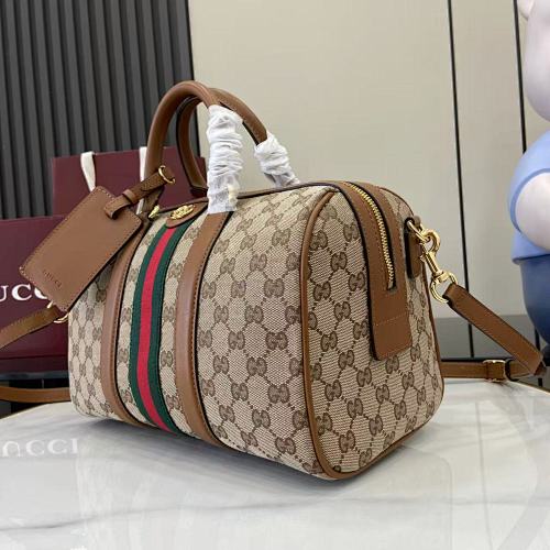 Gucci GG Canvas Web Boston Bag / Top Handle Bag