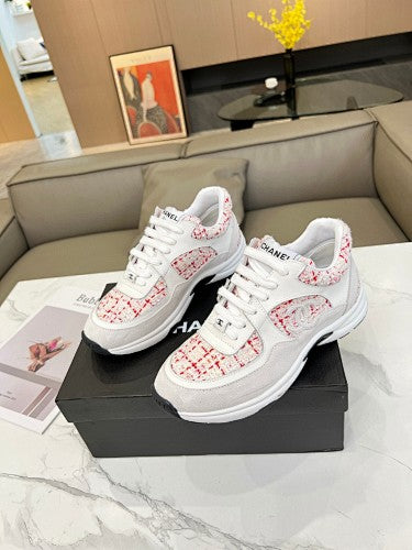 Chanel CC Tweed & Leather Chunky Low-Top Sneakers