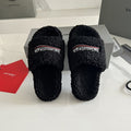 Balenciaga Furry Logo Pool Slides