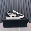 Amiri Skel Top Low Black & White Snakeskin-Print Sneakers