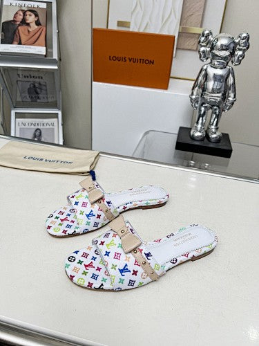 Louis Vuitton Multicolor Monogram Flat Slide Sandals