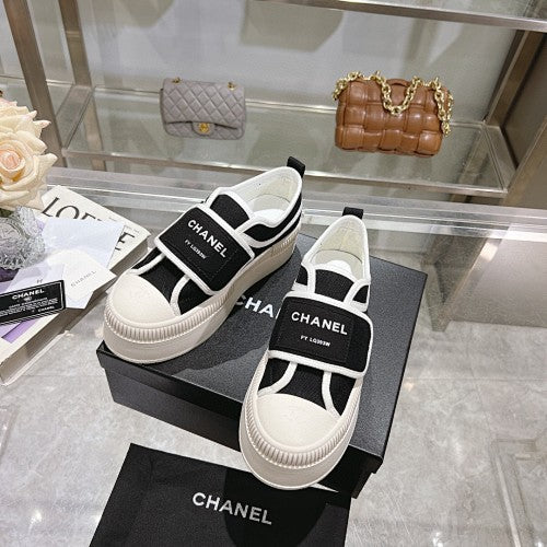 Chanel black-and-white Mary Jane platform sneakers