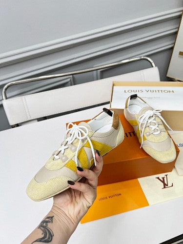 Louis Vuitton LV V-Sign Suede Low-Top Sneakers
