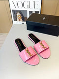 Saint Laurent YSL Cassandre Logo slide sandals