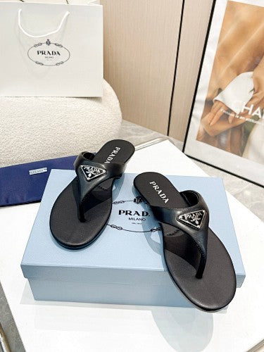Prada Triangle Logo thong sandals
