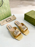 Gucci Double G crystal-embellished slide sandals