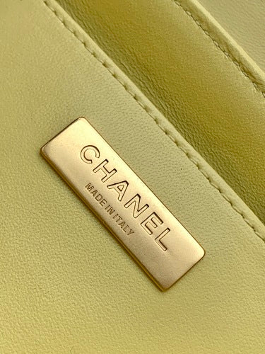 Chanel Pale Yellow Quilted Flap Bag