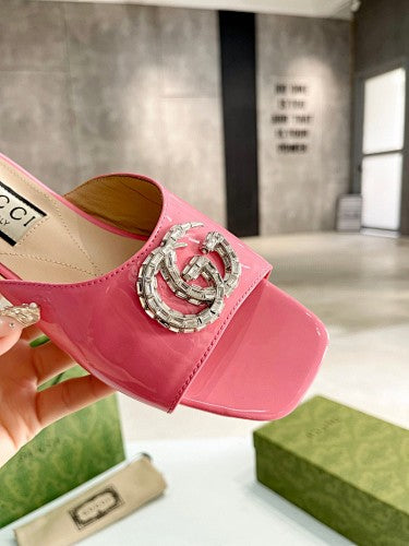Gucci Double G crystal-embellished slide sandals
