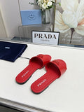Prada Logo Flat Slide Sandals