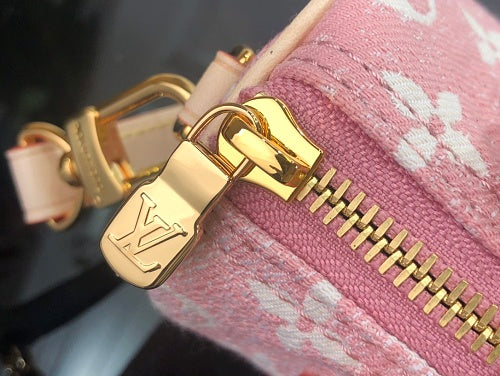 Louis Vuitton Nano Speedy Pink Monogram Jacquard Denim