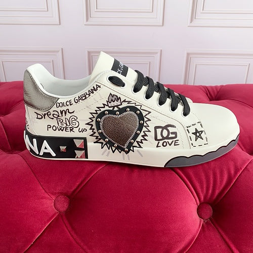 Dolce & Gabbana Portofino Light Graffiti Heart Sneakers