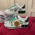 Dolce & Gabbana Portofino Graffiti Crest Low-Top Sneakers