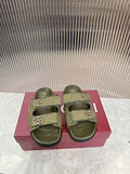 Gucci GG Monogram Double-Strap Slide Sandals