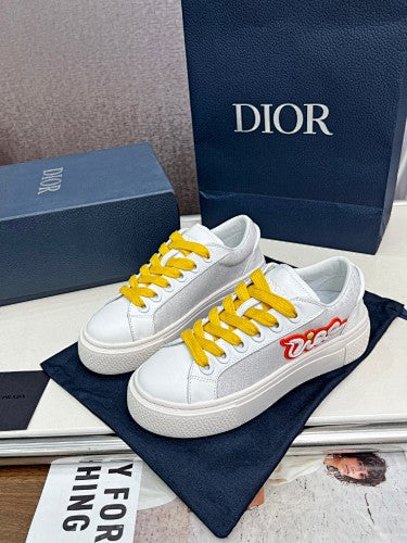 Dior White Oblique Platform Sneakers