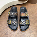 Burberry Check Double-Buckle Slide Sandals