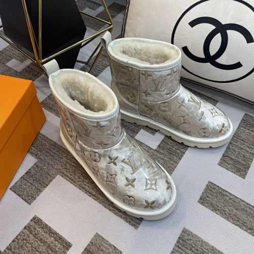Louis Vuitton Monogram Shearling-Lined Ankle Boots