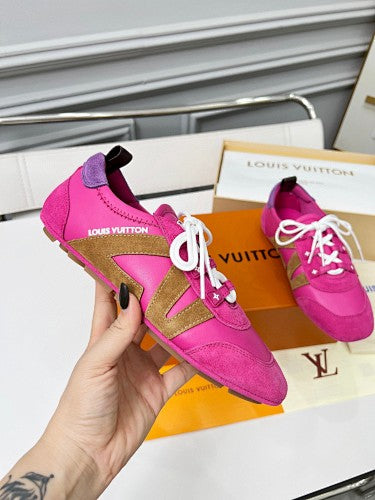 Louis Vuitton LV V-Sign Suede & Nylon Low-Top Sneakers