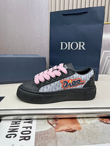 Dior Pink & Black Oblique Platform Sneakers