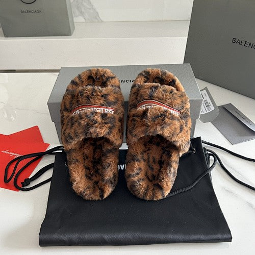 Balenciaga furry slide sandals