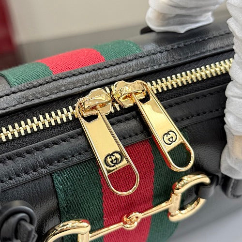 Gucci Horsebit Web Boston / Top Handle Bag