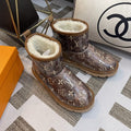 Louis Vuitton Monogram Shearling Ankle Boots