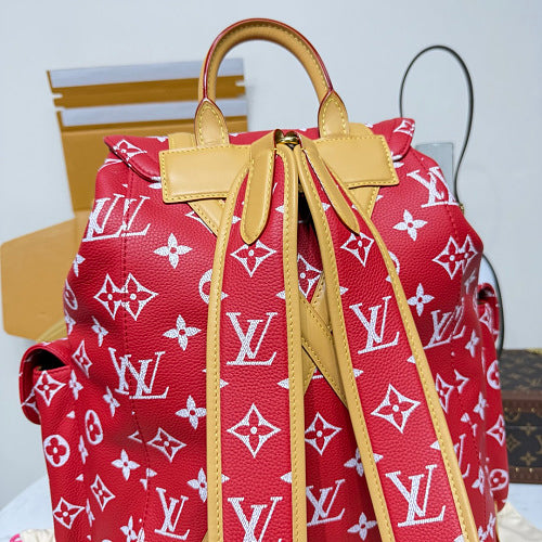 Louis Vuitton Christopher MM Backpack Red Monogram Canvas