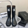 Chanel CC Logo Tall Rain Boots