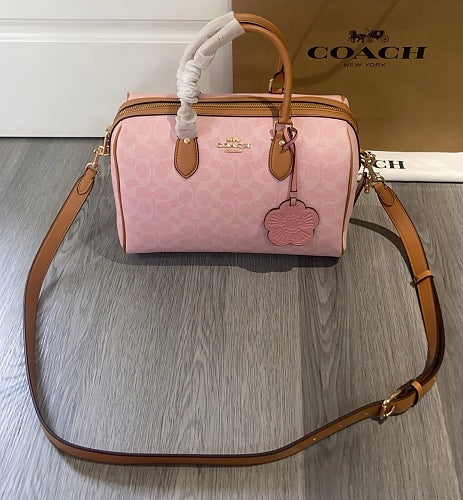 Coach Pink Signature Boston Satchel