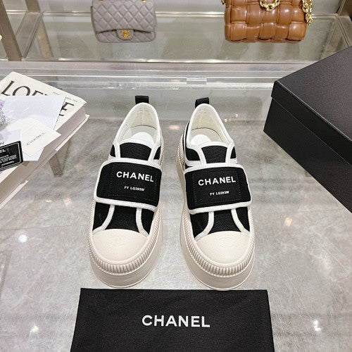 Chanel black-and-white Mary Jane platform sneakers