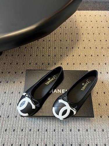 Chanel Oversized CC Logo Quilted Ballet Flats