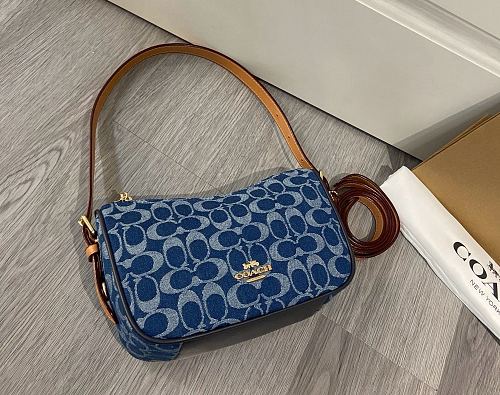 Coach Blue Denim Signature C Teri Shoulder Bag