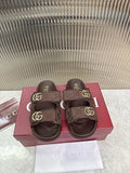 Gucci GG Monogram Double-Strap Slide Sandals