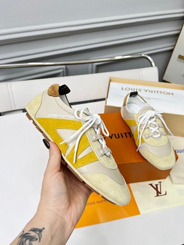 Louis Vuitton LV V-Sign Suede Low-Top Sneakers