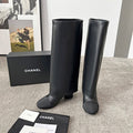 Chanel CC Logo Knee-High Riding Boot