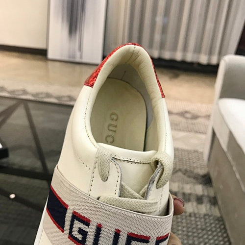 Gucci Ace Logo-Stripe Leather Sneakers