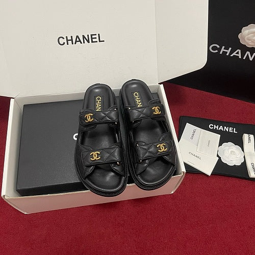 Chanel Quilted CC Dad Sandals