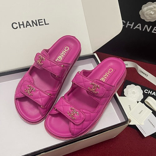 Chanel Quilted CC Dad Sandals