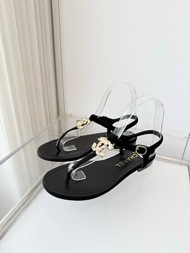 Chanel CC Thong Slingback Sandals