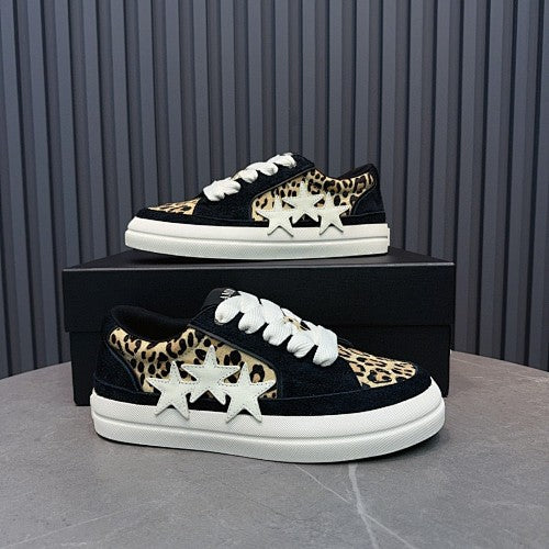 Amiri Skel Top Low Leopard-Print Sneakers