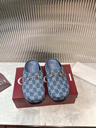 Gucci GG Denim Horsebit Mule Clogs