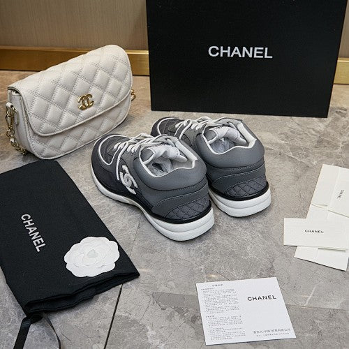 Chanel CC Quilted Low-Top Runner Sneakers
