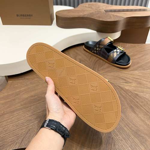 Burberry Check Double-Buckle Slide Sandals