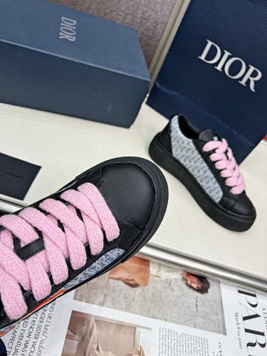 Dior Pink & Black Oblique Platform Sneakers