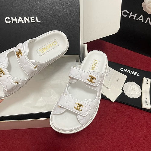 Chanel Quilted CC Dad Sandals