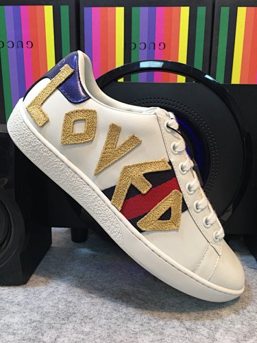 Gucci Ace “Loved” Embroidered Web Sneakers