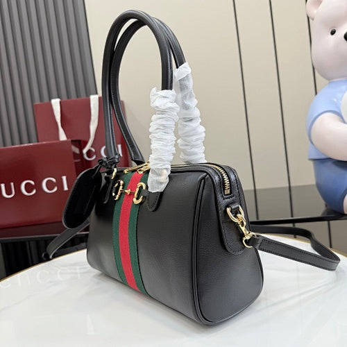 Gucci Horsebit Web Boston / Top Handle Bag