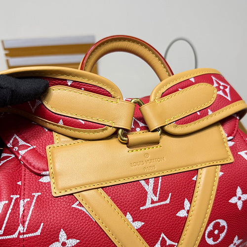 Louis Vuitton Christopher MM Backpack Red Monogram Canvas